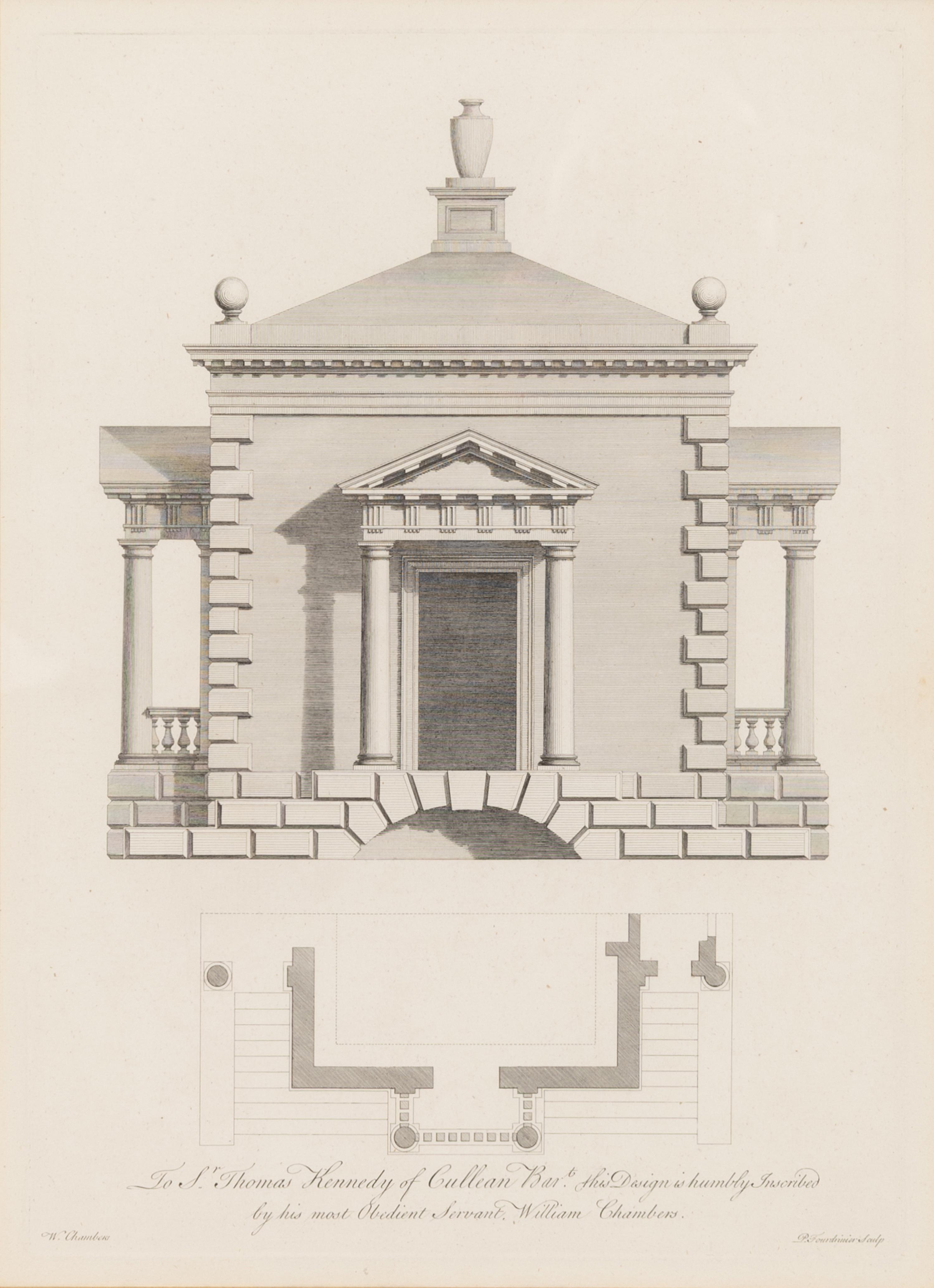 A Set of Three William Chambers (1722-1796) Architectural Study Chromolithographs