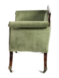 A Classical Velvet Upholstered Mahogany Sofa