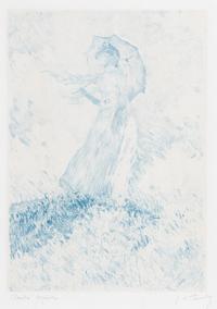 After Claude Monet, by Georges William Thornley (French, 1840-1926) — Figure en Plein-Air: Femme à l'Ombrelle tournée vers la droite (from L'Album de 20 lithographies d'apres les tableaux de Claude Monet ) , ca. 1890