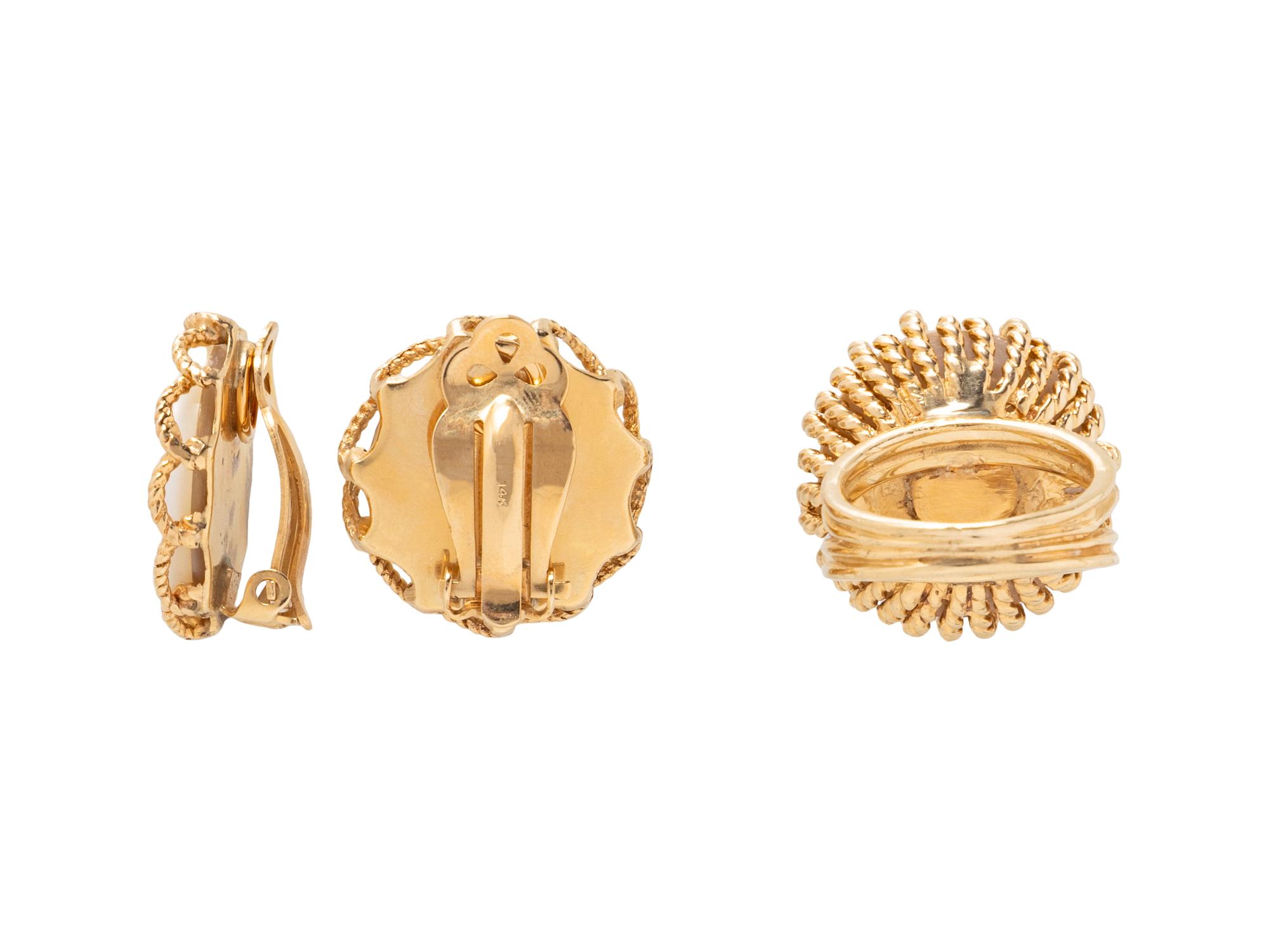 COLLECTION OF YELLOW GOLD AND MABÉ CULTURED PEARL JEWELRY