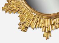 A pair of giltwood sunburst mirrors, 20th century