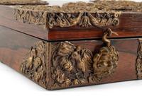 A Continental Gilt Metal Mounted Rosewood Table Casket