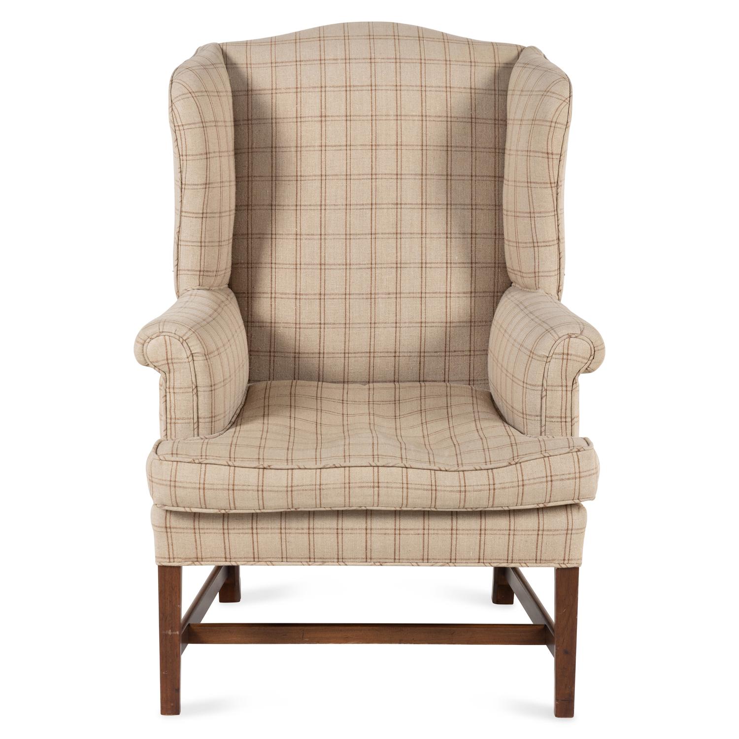 An English Mahogany Wingback Armchair