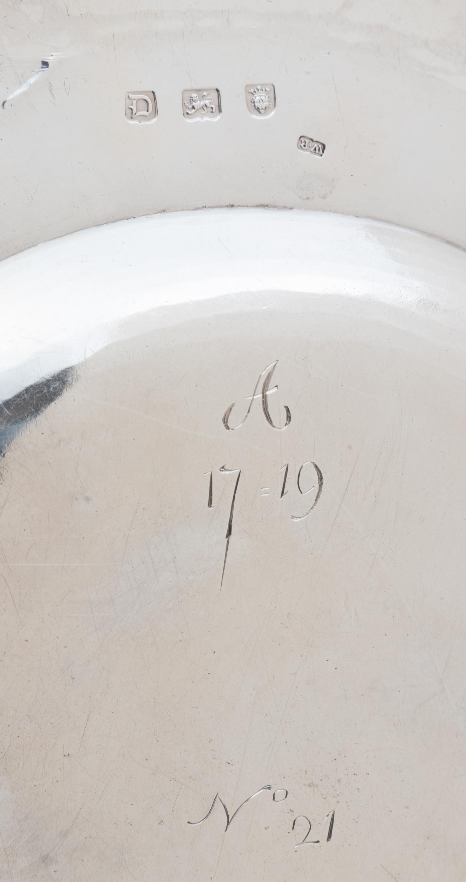 A Set of Twelve George II Silver Dinner Plates Engraved for the Countess of Brandon, County Kilkenny