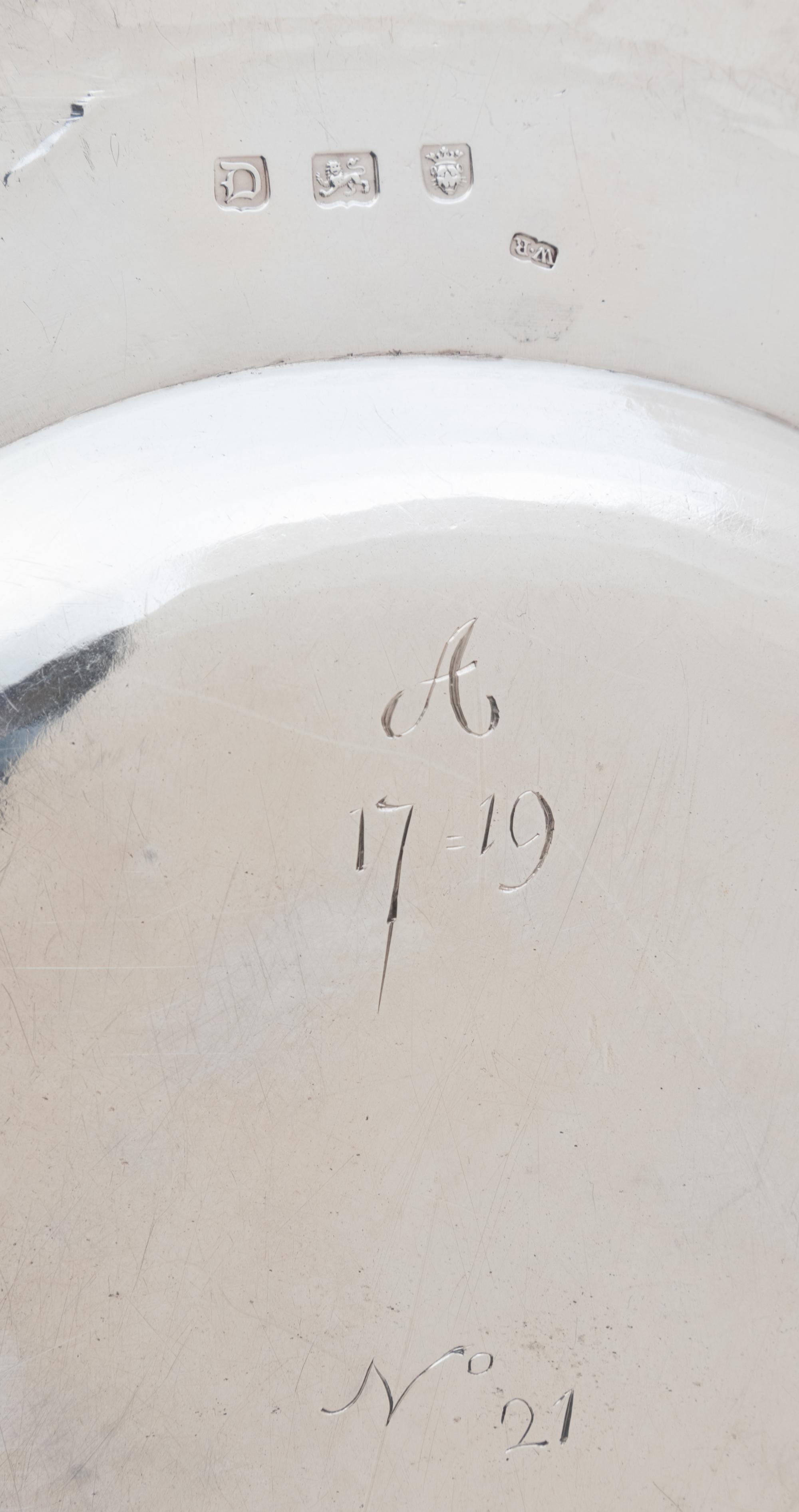 A Set of Twelve George II Silver Dinner Plates Engraved for the Countess of Brandon, County Kilkenny
