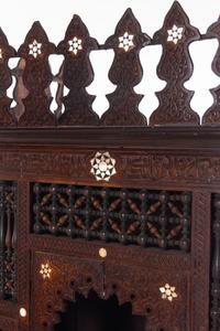 A Syrian Carved and Mother-of-Pearl Inlaid Cabinet