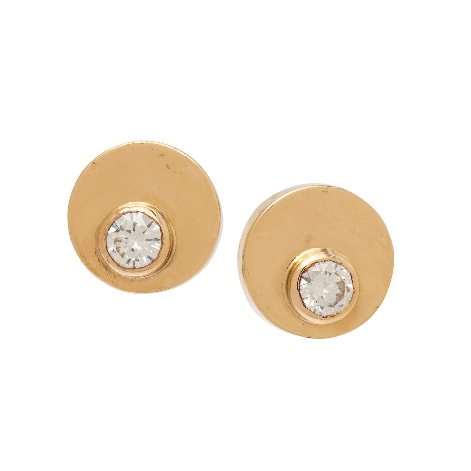 YELLOW GOLD AND DIAMOND EARRINGS