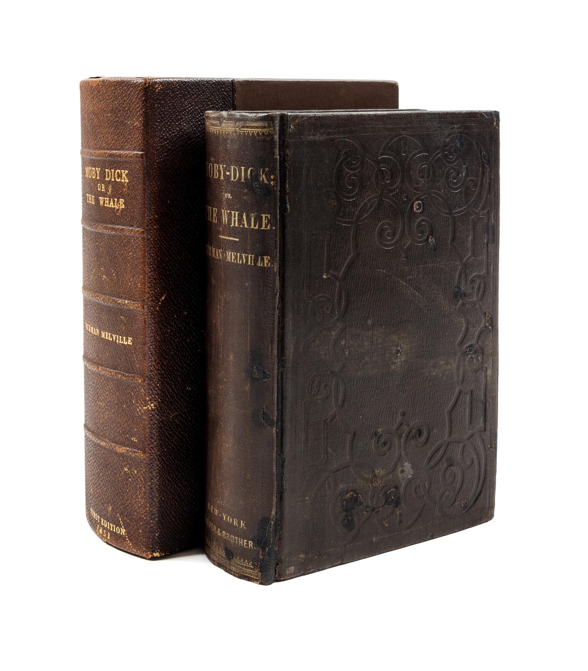 MELVILLE, HERMAN. Moby-Dick or The Whale. NY, 1851. 1st US ed, brown "A" remainder cloth.
