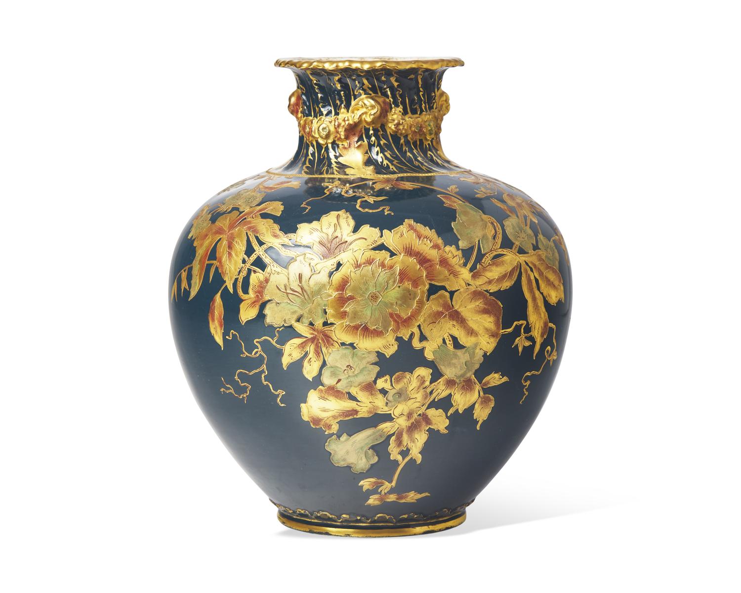 A Royal Crown Derby Parcel Gilt Porcelain Vase