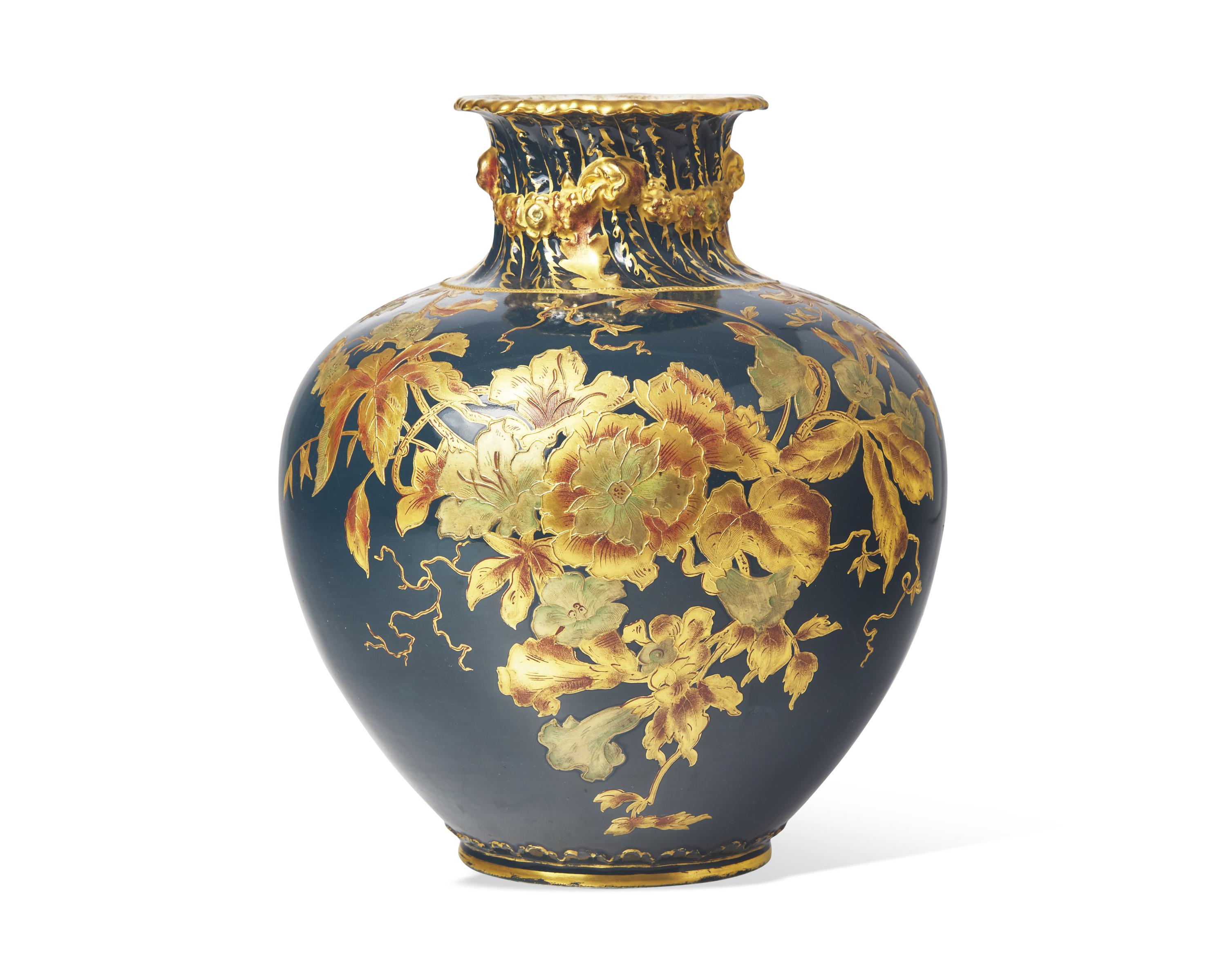 A Royal Crown Derby Parcel Gilt Porcelain Vase