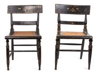 A Pair of Baltimore Painted Cane Seat Side Chairs — 19TH CENTURY