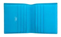 An Hermes Saint Cyr Blue Leather Evelyne Wallet, 4" x 4" x .25".