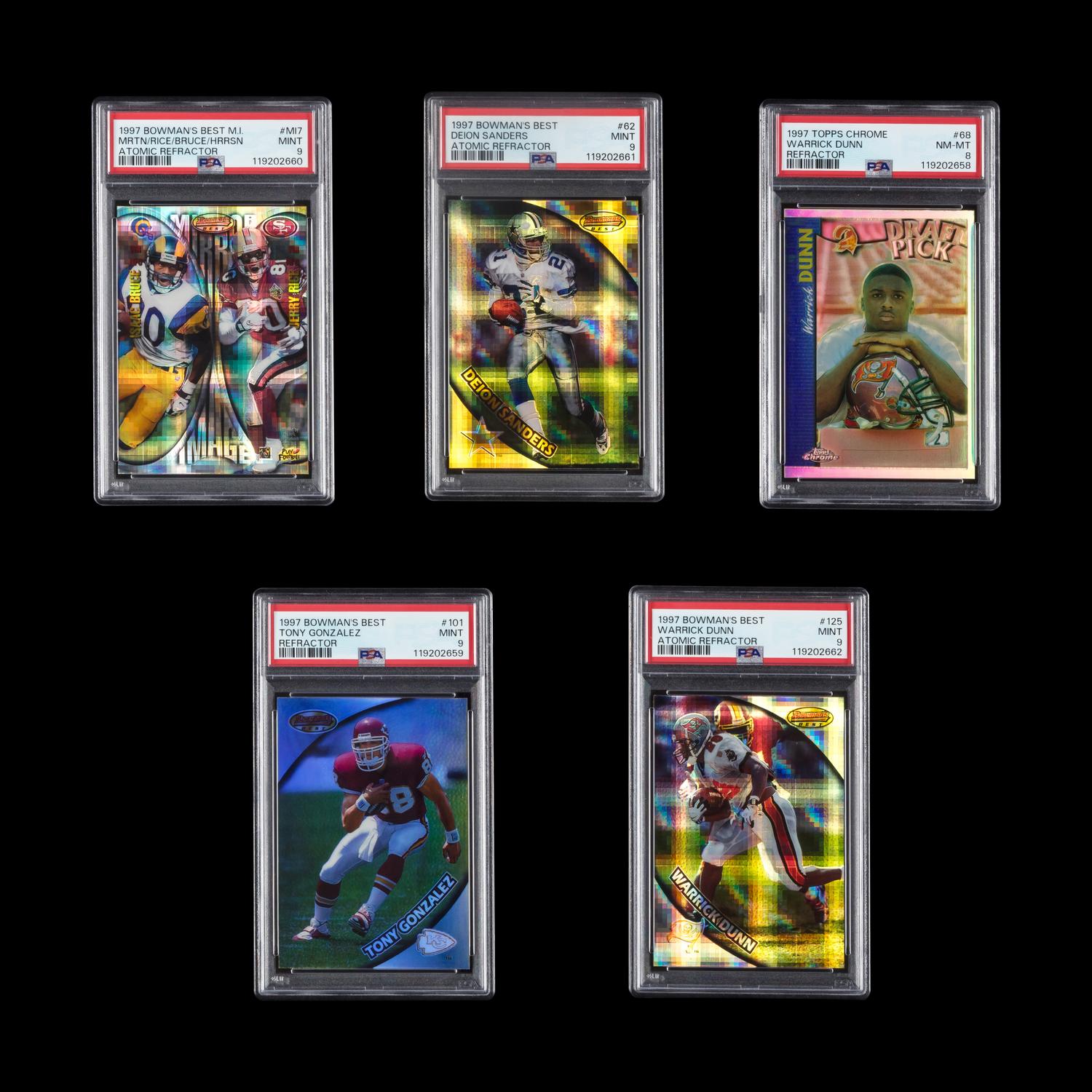 A Collection of Assorted PSA Graded 1997 Refractor Football Cards