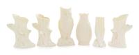 Six Belleek Vases Height of tallest 8 inches. — SIXTH GREEN MARK AND SEVENTH GOLD MARK (1965-1993)