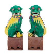 A Pair of Chinese Ceramic Guardian Lions