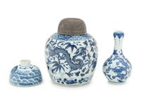Three Chinese Blue and White Porcelain Wares