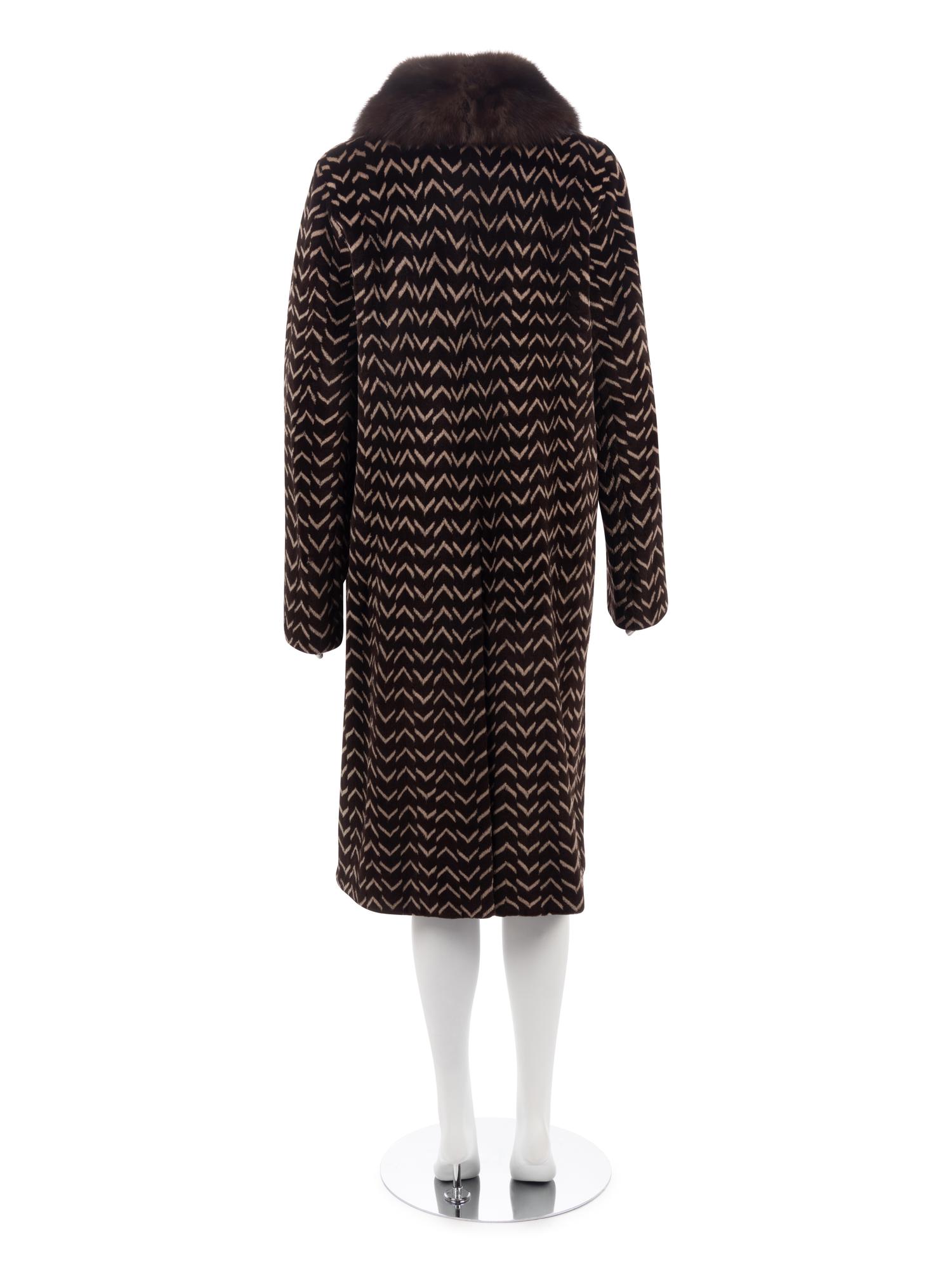 J. Mendel Sheared Mink and Sable Fur Coat
