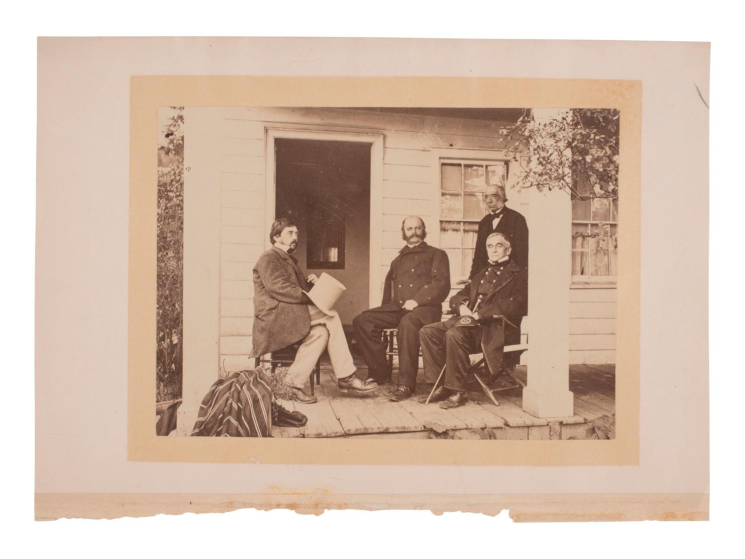 [CIVIL WAR]. Photo of Gens. Burnside and Anderson near West Point, taken by John C. Brown, ca 1864.