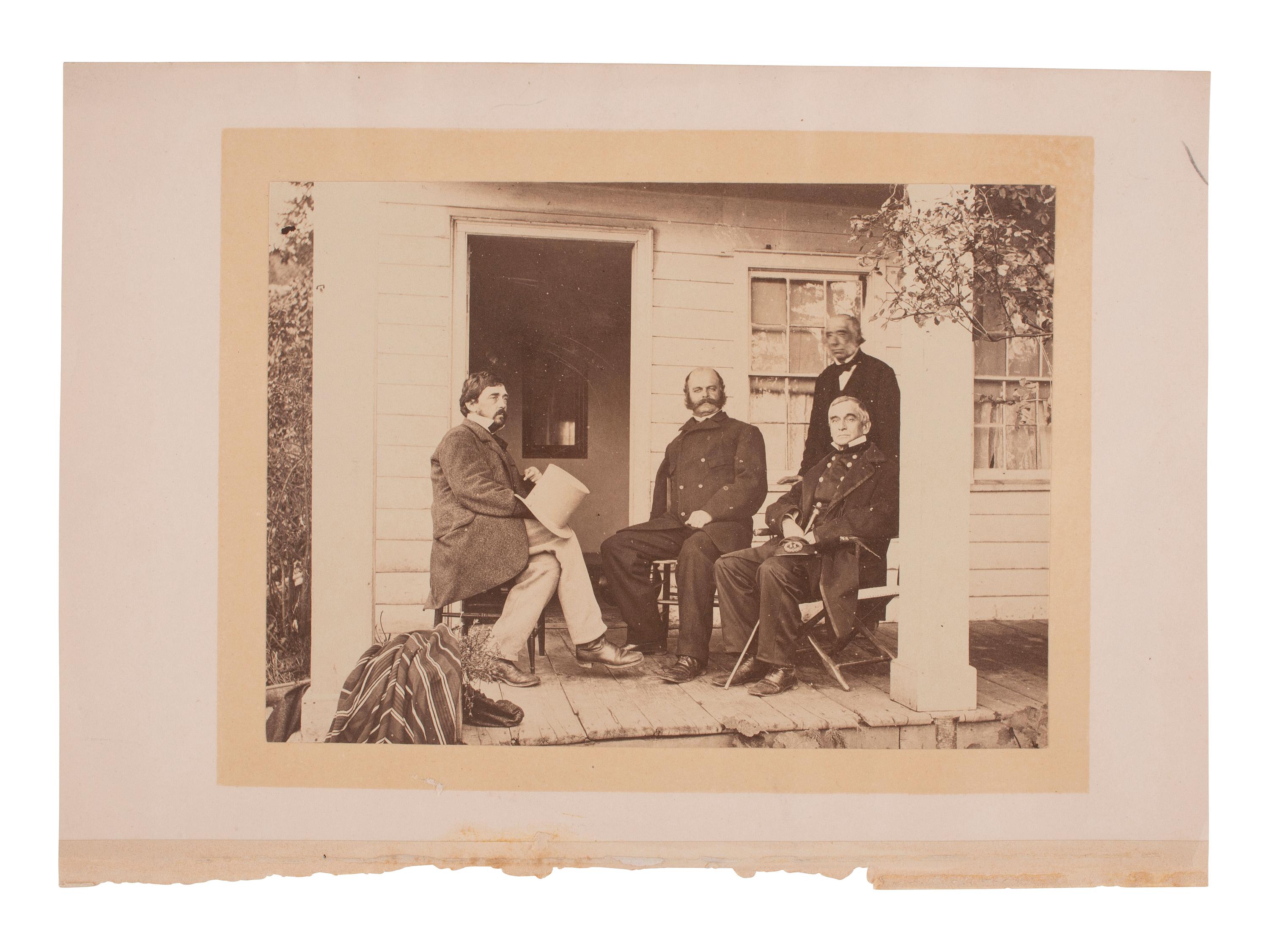 [CIVIL WAR]. Photo of Gens. Burnside and Anderson near West Point, taken by John C. Brown, ca 1864.