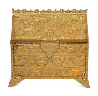 A Continental Bronze Table Casket