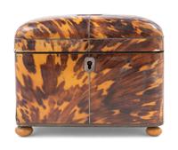 A George III Tortoiseshell Tea Caddy