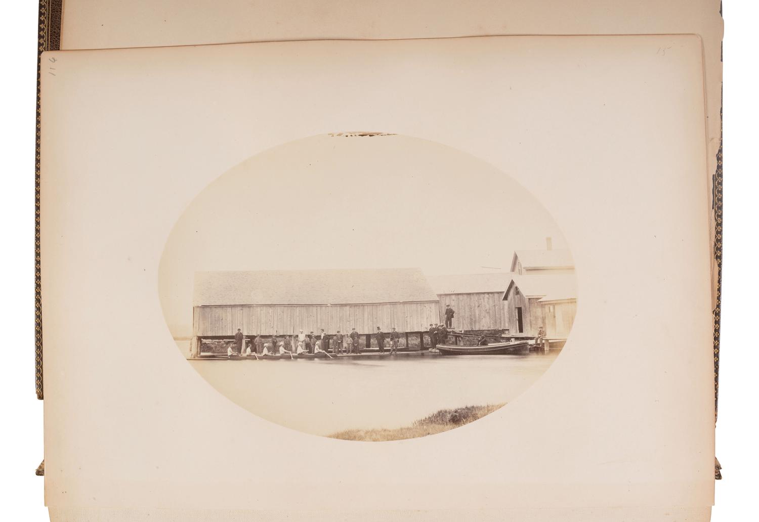 [CIVIL WAR]. The Class of 1865 Harvard College. Cambridge, MA. Yearbook containing albumen photographs of grounds, faculty, and students who later served in the Civil War.