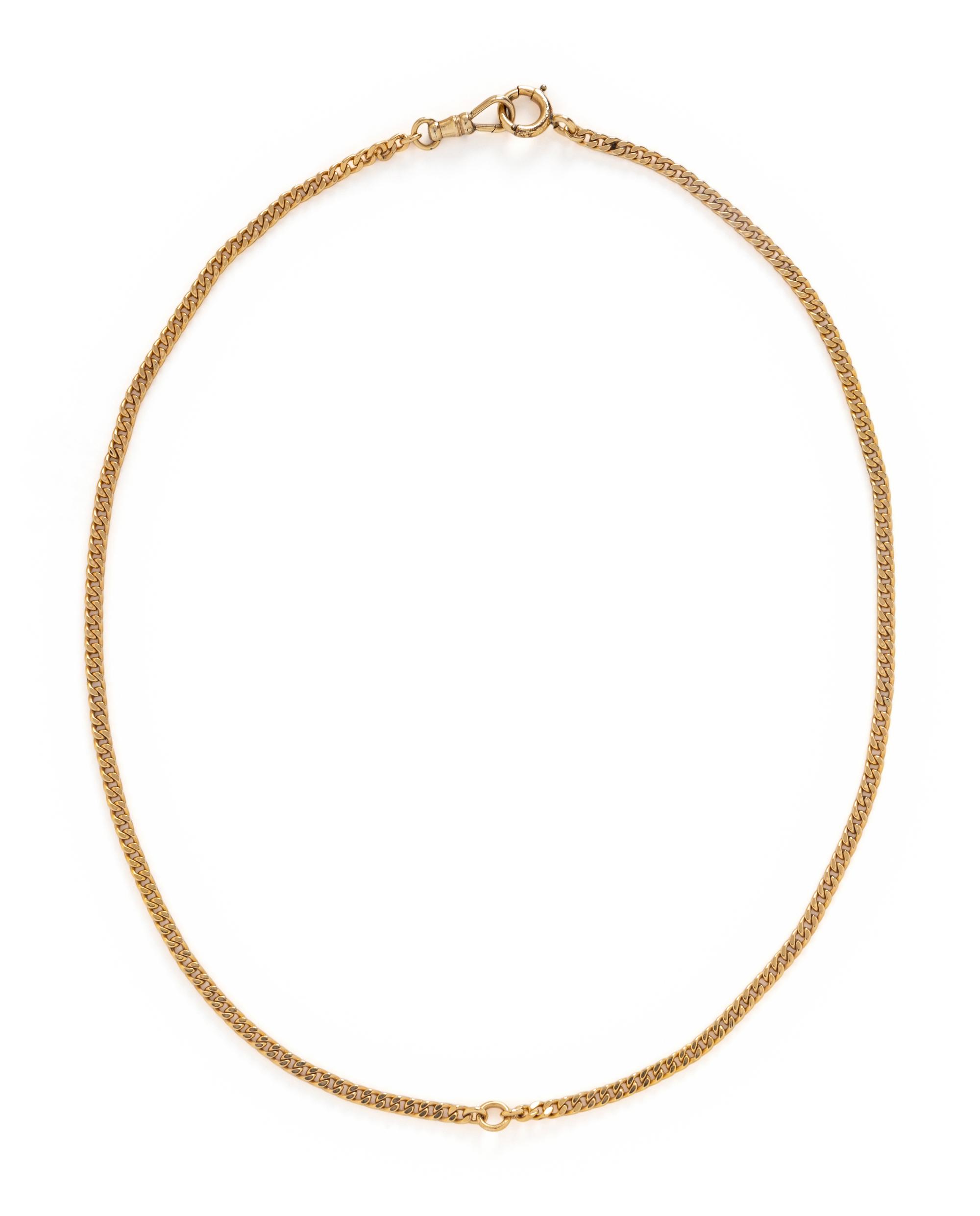 YELLOW GOLD WATCH CHAIN NECKLACE