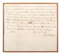 [KENTON, Simon (1755-1836).] An 1809 document signed by Simon Kenton's lawyer, Joel Walker, and another signed by his brother, John Kenton, in 1812.
