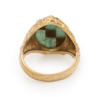 YELLOW GOLD, AVENTURINE QUARTZ, AND TIGER'S EYE RING