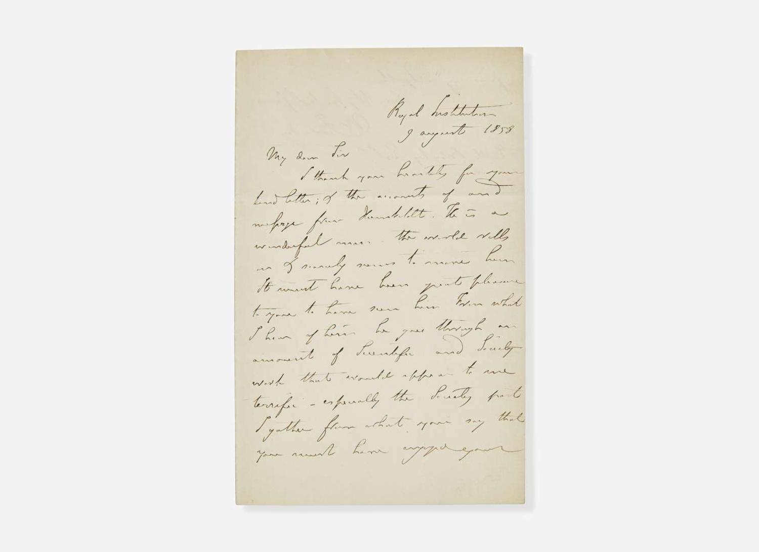 [Science, Medicine & Mathematics] Faraday, Michael: Autograph Letter, signed