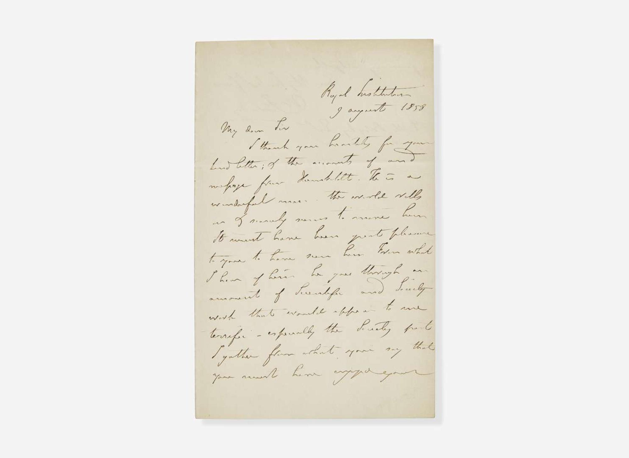 [Science, Medicine & Mathematics] Faraday, Michael: Autograph Letter, signed