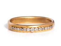 ANTIQUE, DIAMOND AND LOW KARAT GOLD BANGLE BRACELET