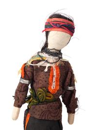 Osage Dolls, with Traditional Ribbonwork Dress