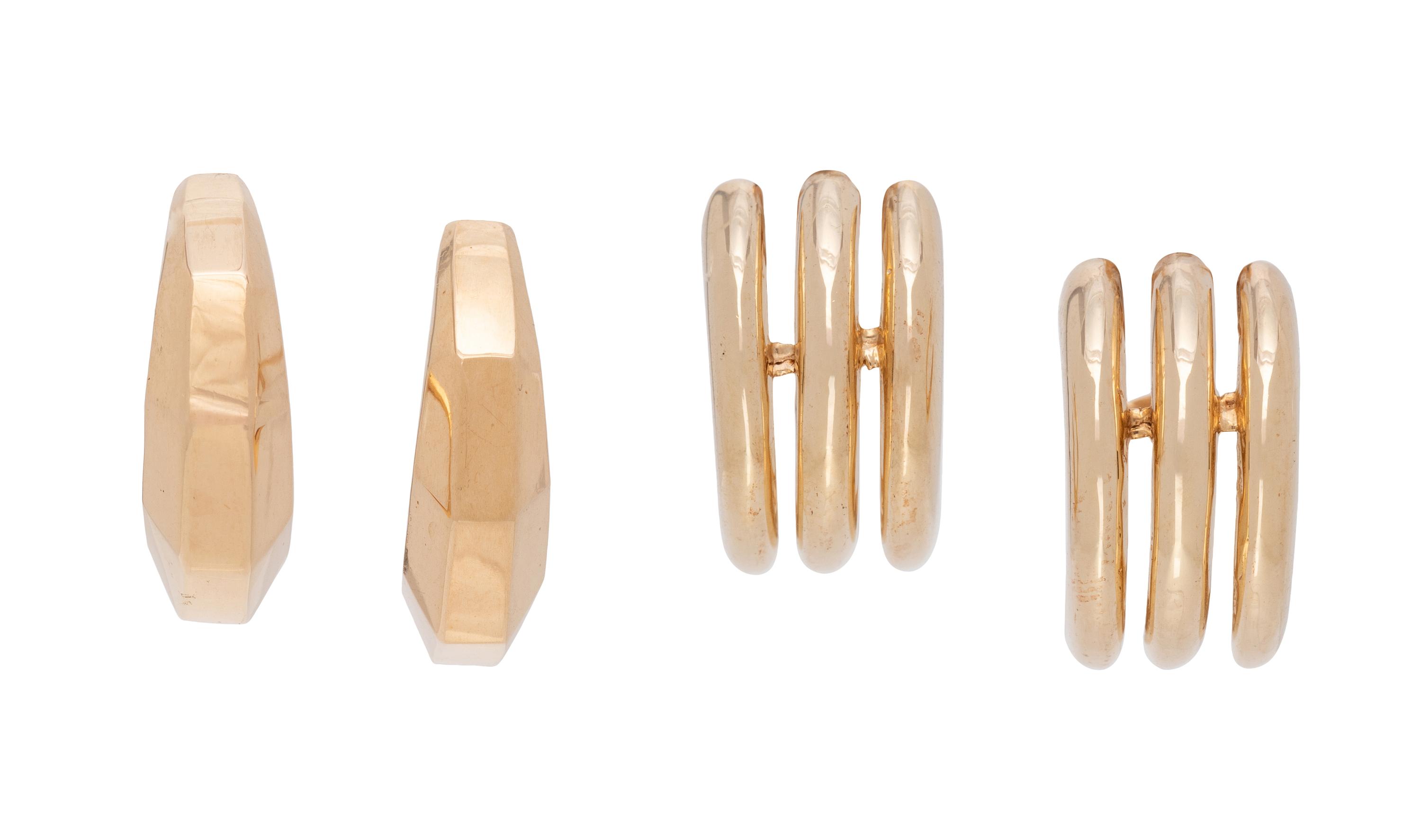 COLLECTION OF YELLOW GOLD HOOP EARRINGS