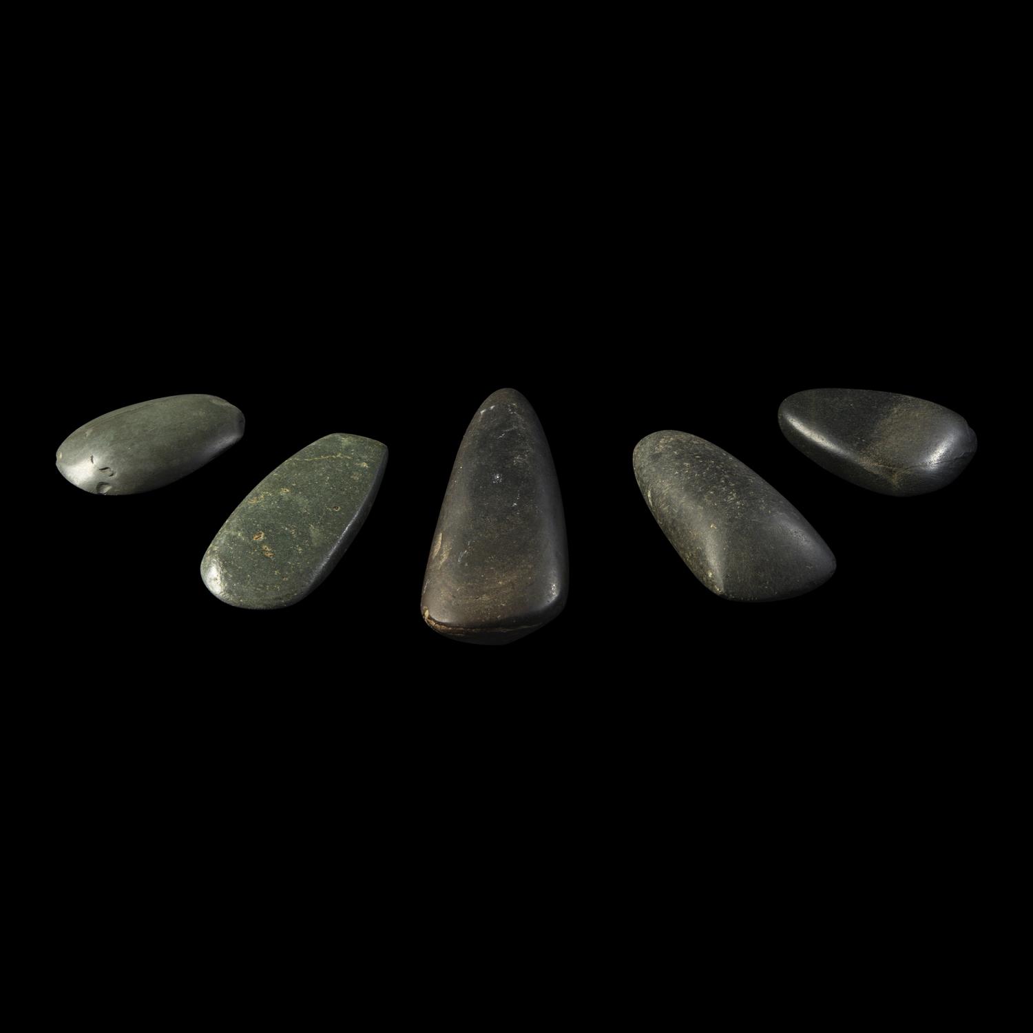 Five Neolithic Greenstone Hand Axes