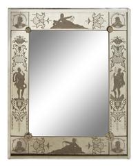 A Neoclassical Style Etched Glass Mirror