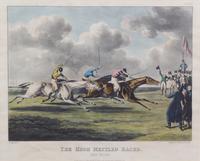 Henry ALKEN, after - Henry ALKEN and Thomas SUTHERLAND, engravers Image 10 3/4 x 15 inches. — High Mettled Racer, Plate I-VI