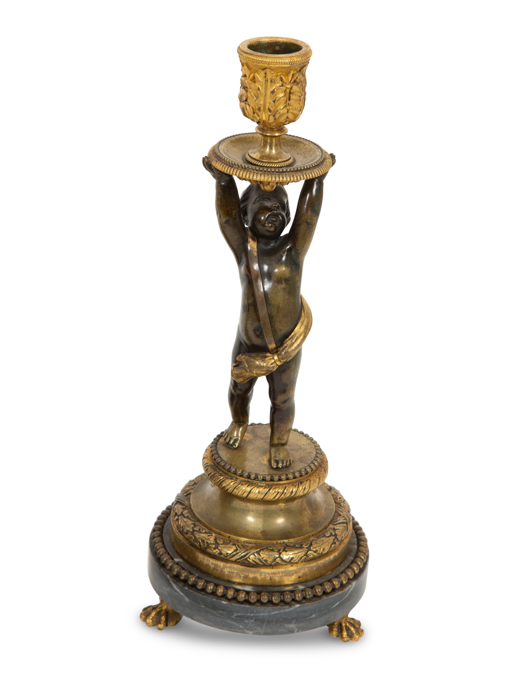 Two Pairs of Empire Style Candlesticks