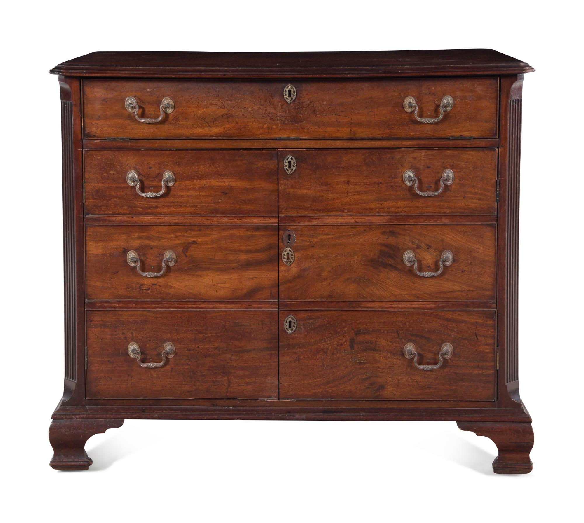 A George III Mahogany Chest of Drawers Converted to a Cabinet