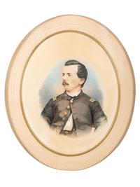 [CIVIL WAR]. Oval chalk portrait of an infantry captain.