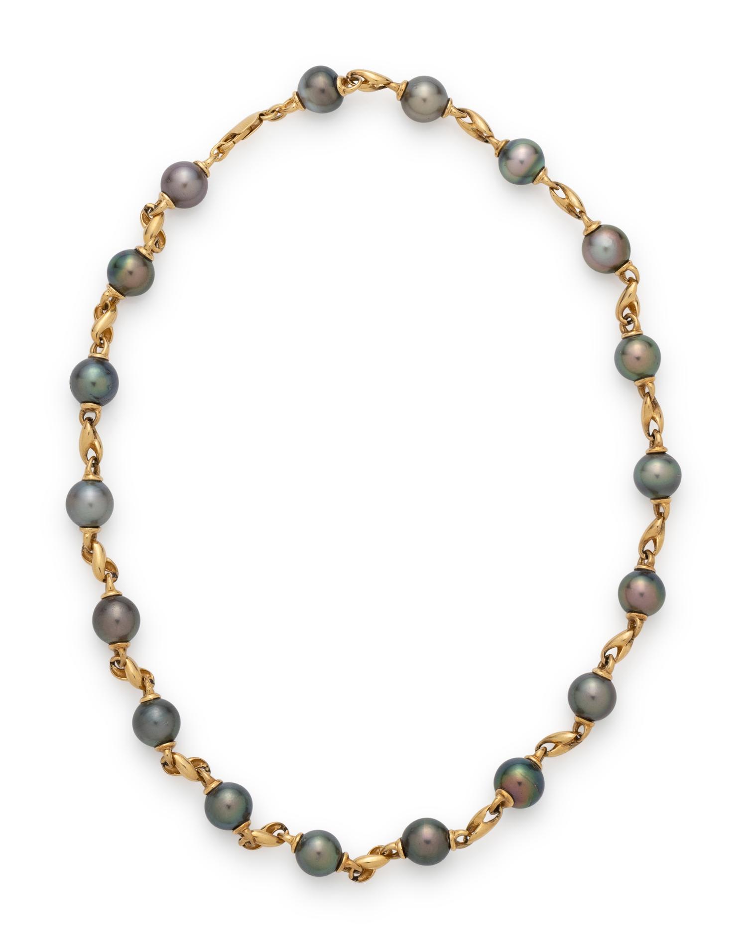COLLECTION OF GOLD AND CULTURED TAHITIAN PEARL JEWELRY