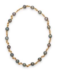 COLLECTION OF GOLD AND CULTURED TAHITIAN PEARL JEWELRY