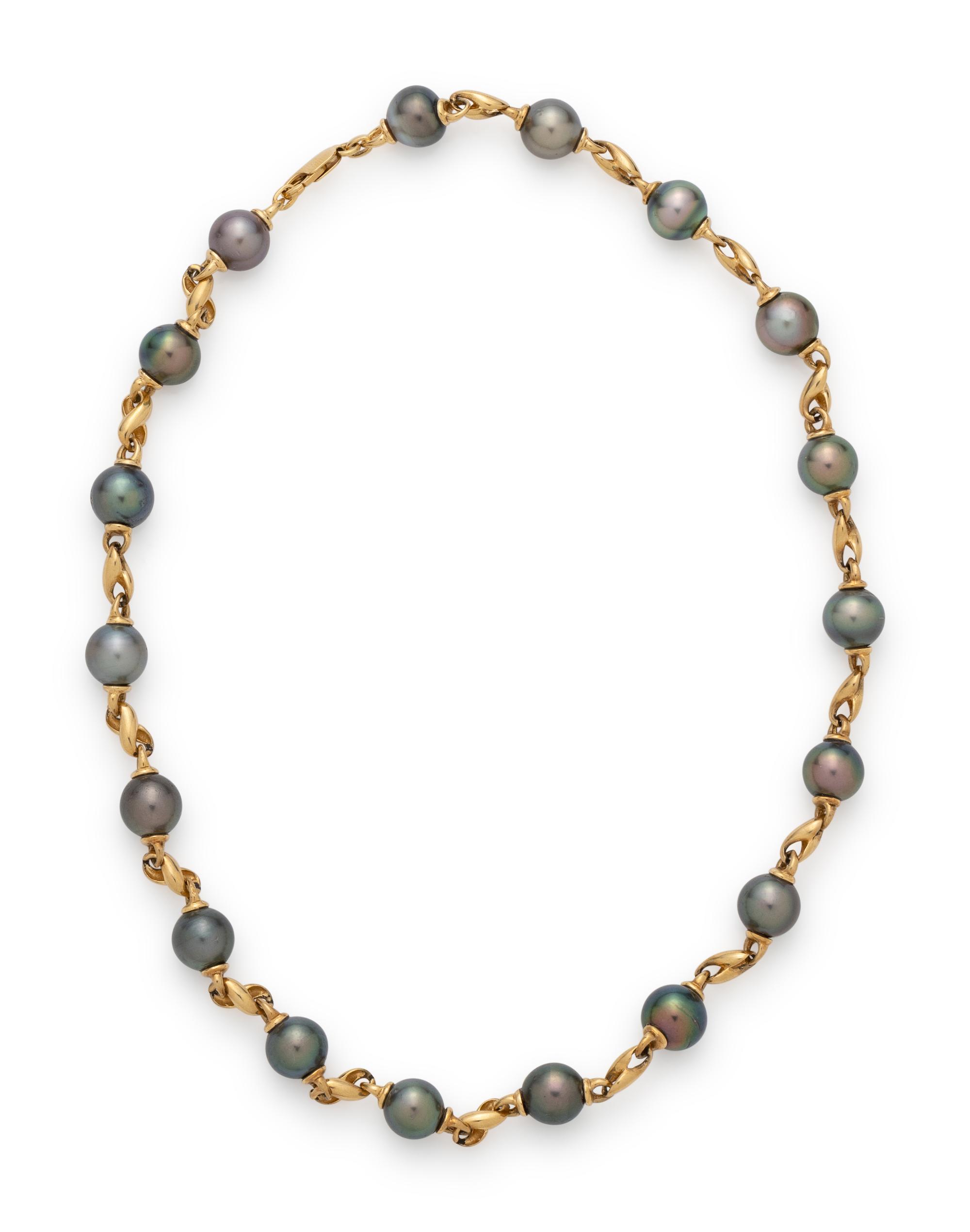 COLLECTION OF GOLD AND CULTURED TAHITIAN PEARL JEWELRY
