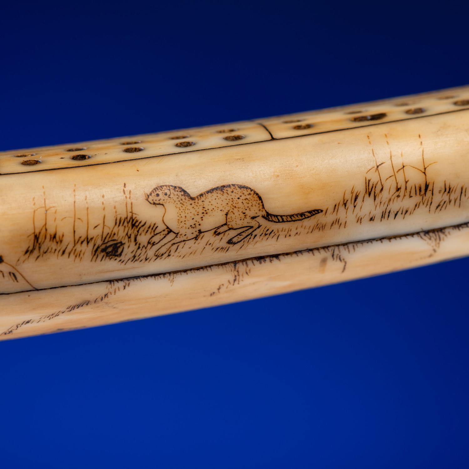 John Octuck (Inuit, 1873-1918) Scrimshawed Cribbage Board