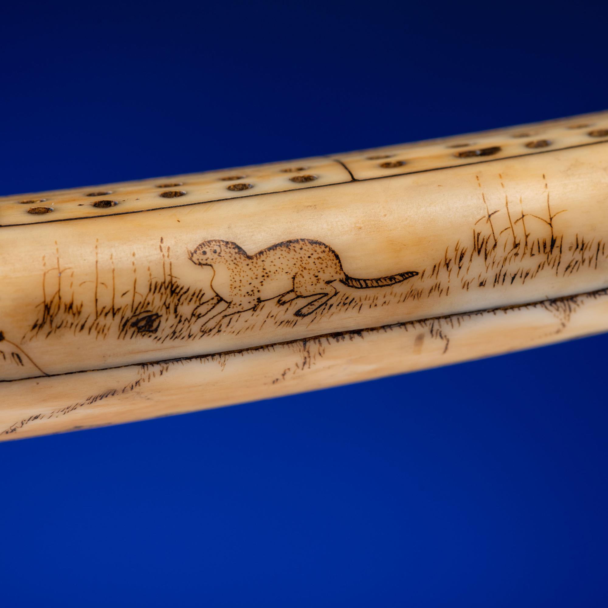 John Octuck (Inuit, 1873-1918) Scrimshawed Cribbage Board