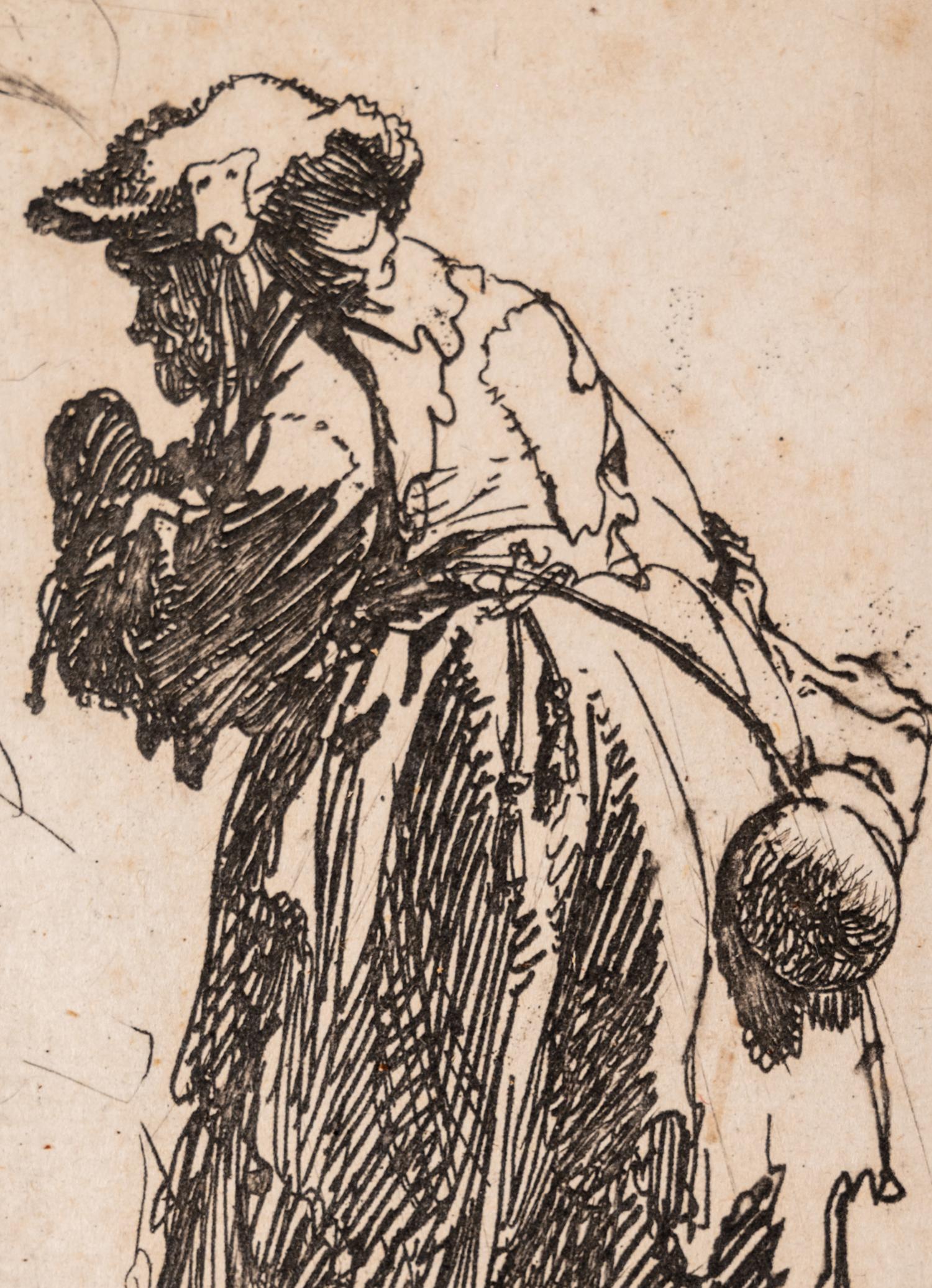 Old Beggar Woman with Gourd