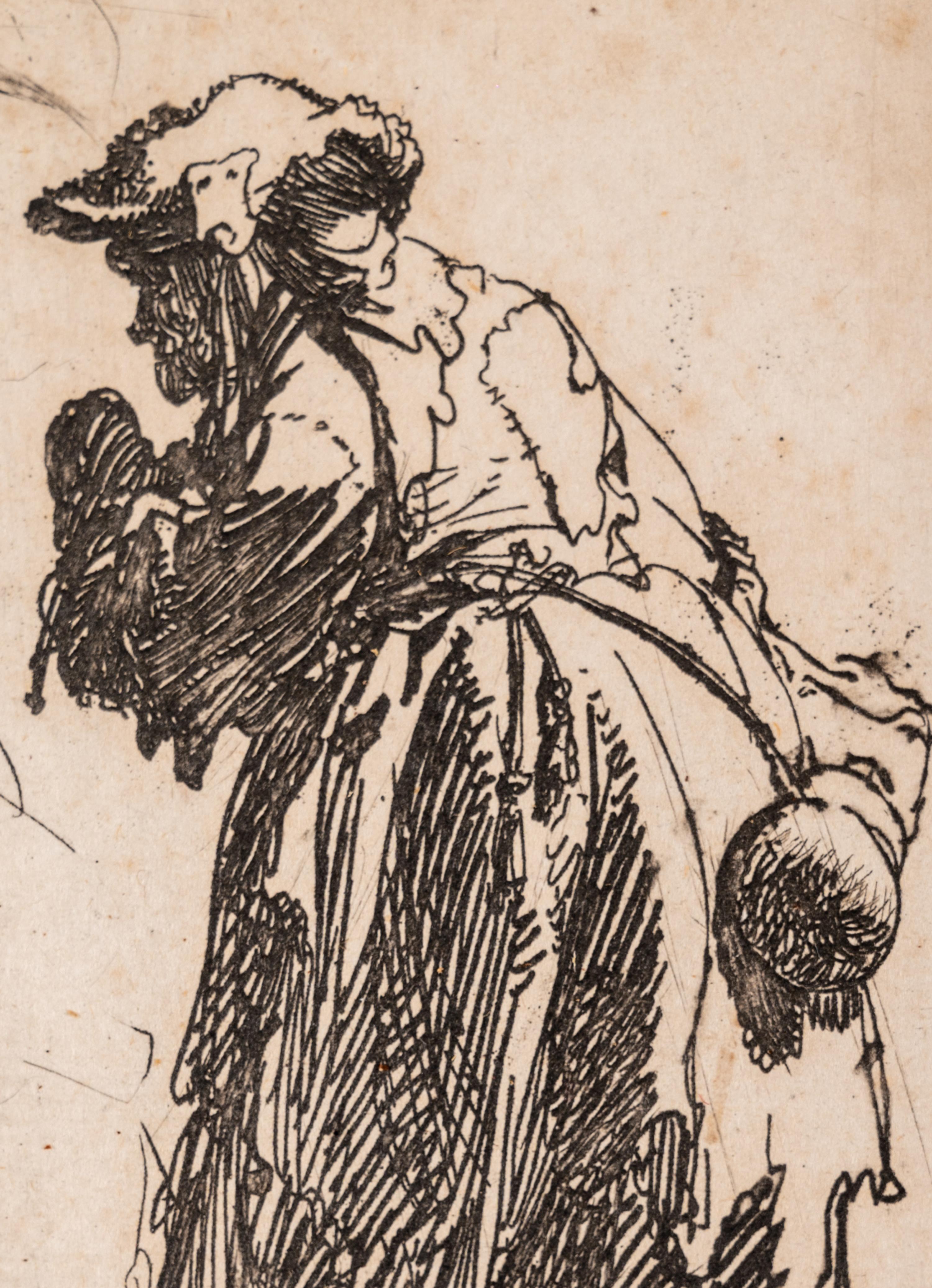 Old Beggar Woman with Gourd