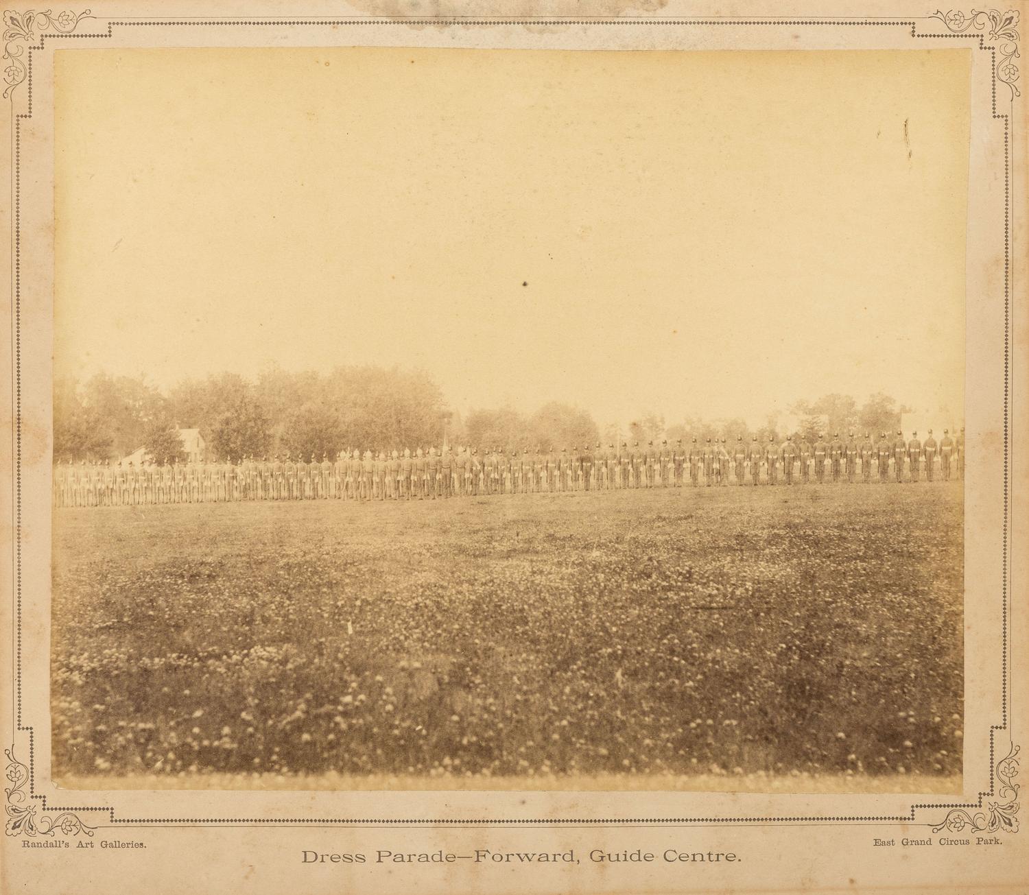 [MILITARIA]. 2 albumen photographs of New York and Michigan Militias.