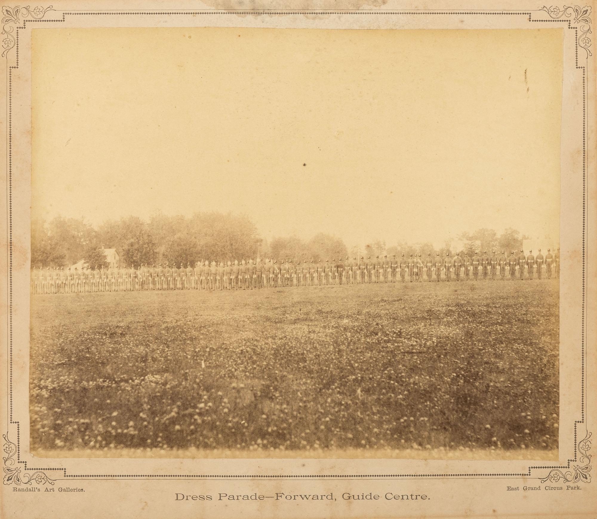 [MILITARIA]. 2 albumen photographs of New York and Michigan Militias.