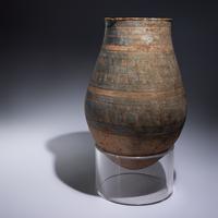 An Egyptian Blue-Painted Terracotta Jar